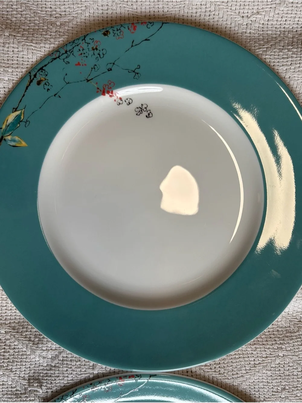 Lenox CHIRP Turquoise Simply Fine -- Set of 4 Dinner Plates 11